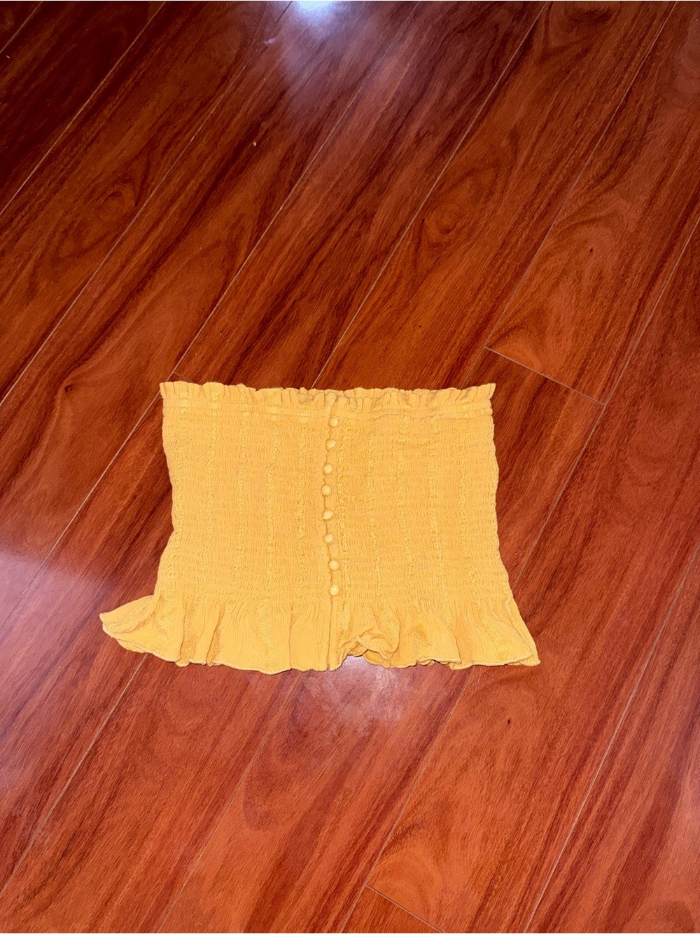 American Eagle Outfitters Mustard Yellow Smocked Tube Top